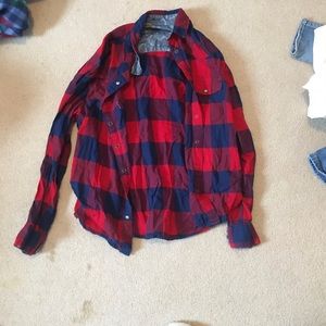 red & blue checked flannel